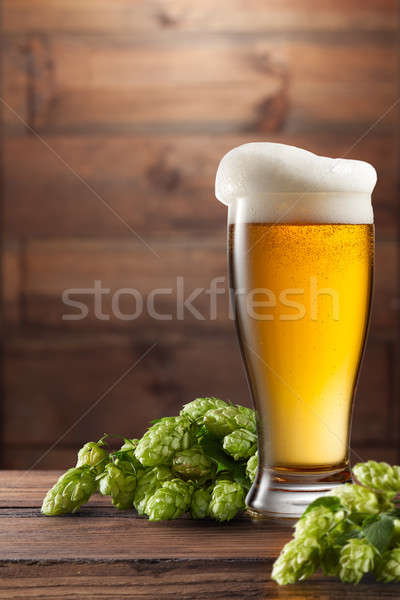 keg of beer and hops. Stock photo © artjazz