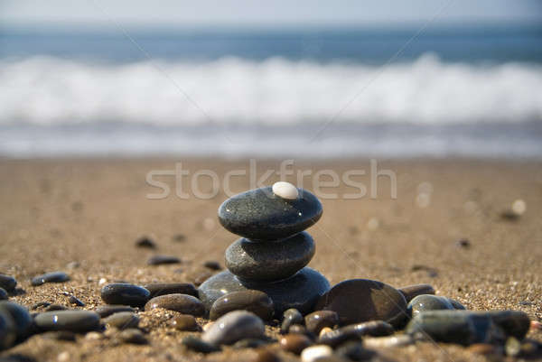 Stock photo: stones and water wave