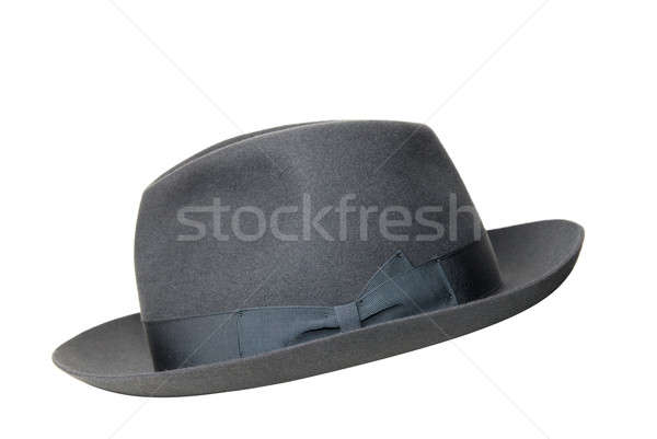 retro black hat isolated on white Stock photo © artjazz