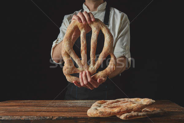 Stockfoto: Handen · houden · brood · heerlijk · vers · gebakken