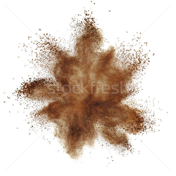 Witte poeder explosie geïsoleerd zwart wit zwarte Stockfoto © artjazz