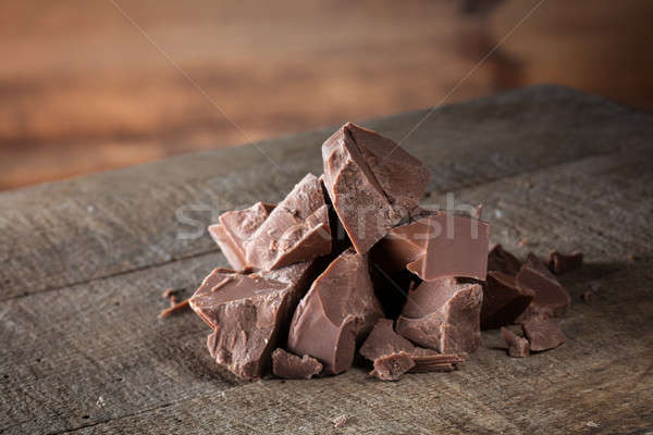 Stock fotó: Darabok · tej · csokoládé · fa · fából · készült · háttér