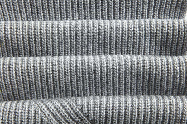 Stock photo: natural warm knitted gray fabric