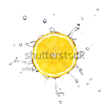 mix from lemon, orange and kiwi with fresh water drops isolated on white Stock photo © artjazz