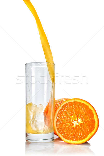 商業照片: 橙汁 · 玻璃 · 孤立 · 白 · 夏天 · 喝