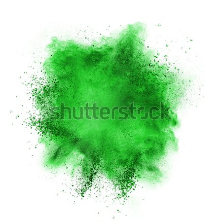 Green powder explosion isolated on white Stock photo © artjazz