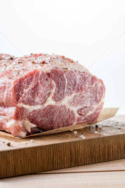 Foto carne carne de porco pescoço ervas Foto stock © artjazz