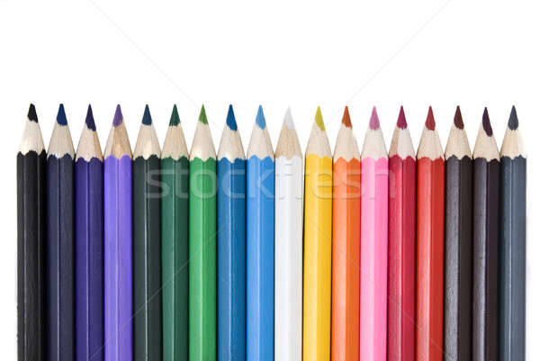 ストックフォト: 色 · 鉛筆 · 孤立した · 白 · 鉛筆 · 教育