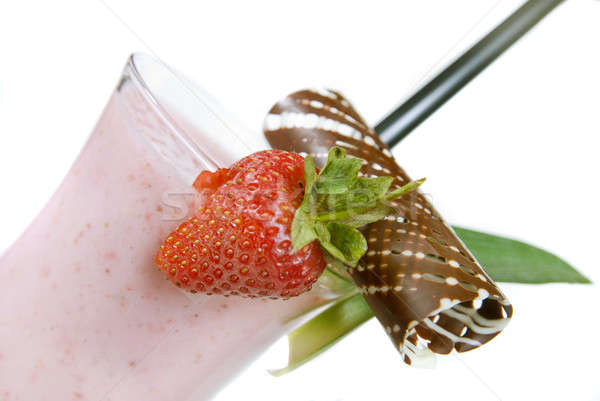 strawberry milkshake isolated on white Stock photo © artjazz