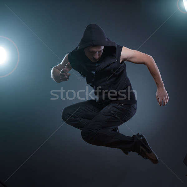 Stockfoto: Springen · danser · dans · mannen · springen · oefening