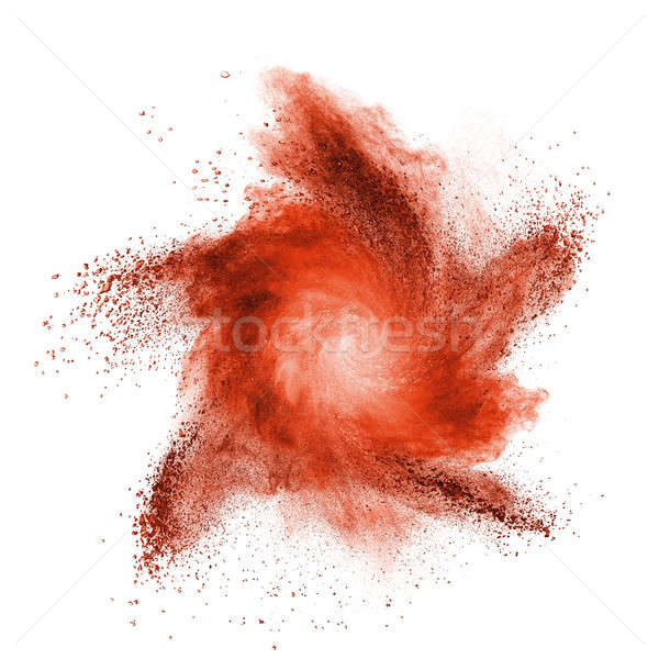 Red powder explosion isolated on white Stock photo © artjazz