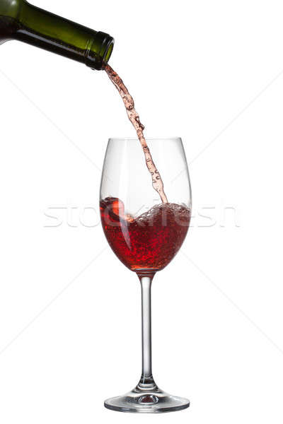 Stockfoto: Rode · wijn · glas · splash · geïsoleerd · witte