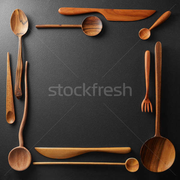 Rahmen Holz Küchengerät schwarz Küche Leben Stock foto © artjazz