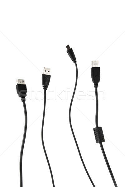 Różny usb kabel odizolowany biały tle Zdjęcia stock © artjazz