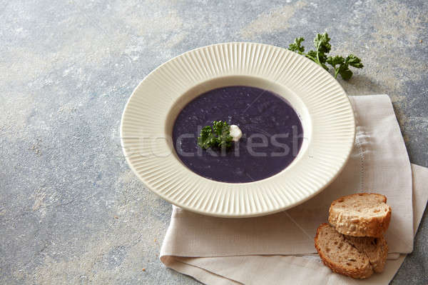 Vegan soup on table Stock photo © artjazz