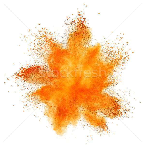 orange powder explosion isolated on white Stock photo © artjazz