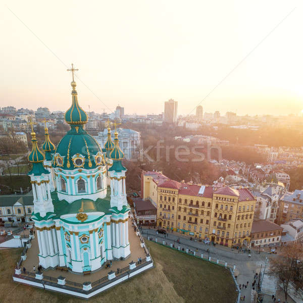 Andrew's Church on Andrew Descent in Kiev Stock photo © artjazz