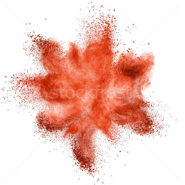 Red powder explosion isolated on white Stock photo © artjazz