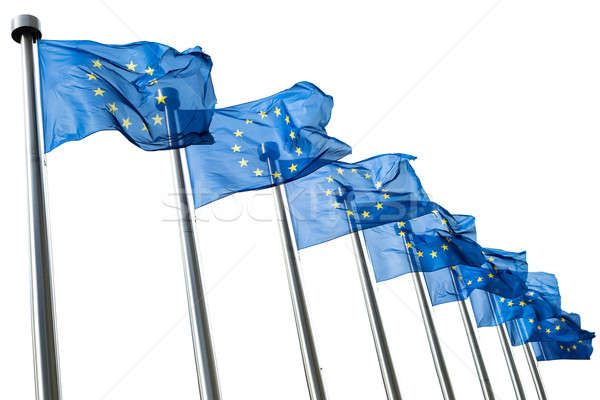 European Union flags isolated on white Stock photo © artjazz