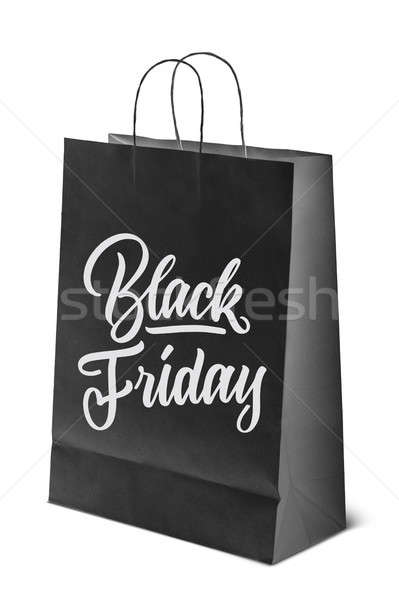 Torby papierowe napis black friday czarny papieru Zdjęcia stock © artjazz