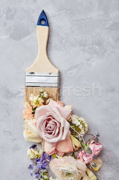 Virágok ecset kő virág szeretet terv Stock fotó © artjazz