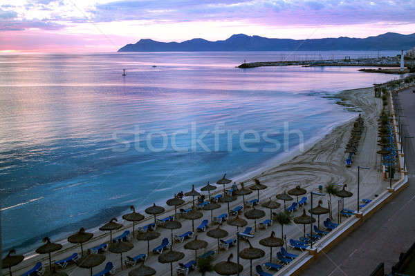 Foto stock: Vista · playa · mallorca · hay · gente · arena