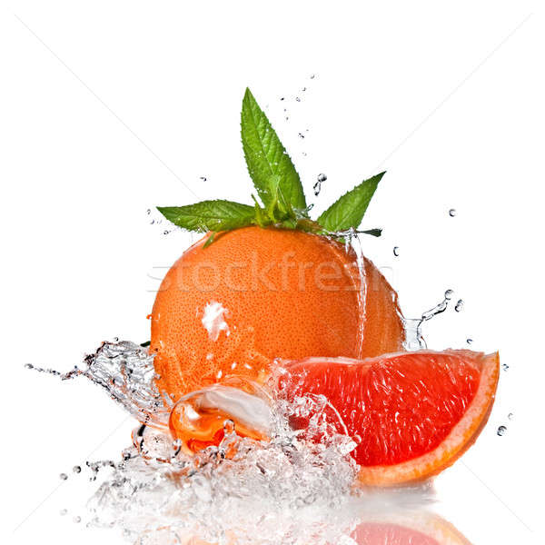 Imagine de stoc: Grapefruit · mentă · izolat · stropire