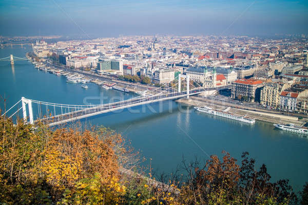 Köprü Budapeşte sonbahar gün panoramik görmek Stok fotoğraf © artjazz
