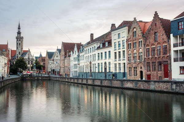 Stockfoto: Kanaal · kleurrijk · traditioneel · huizen · hemel