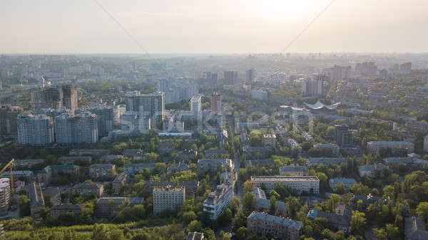 A bird's eye view, panoramic view from the drone to the Pechersk district in the city of Kiev, Ukrai Stock photo © artjazz