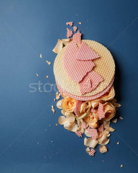 Waffles as decoration of background Stock photo © artjazz