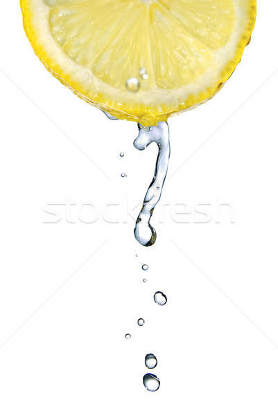 fresh water drop on lemon isolated on white Stock photo © artjazz