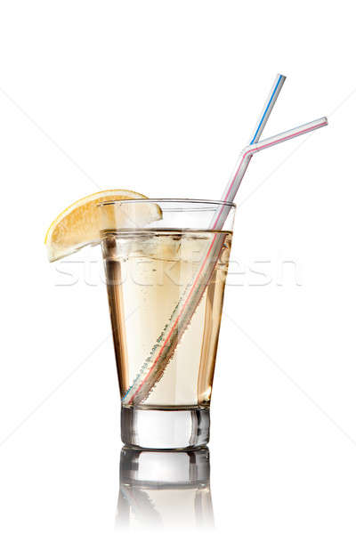 [[stock_photo]]: Cocktail · isolé · blanche · verre · orange · bar