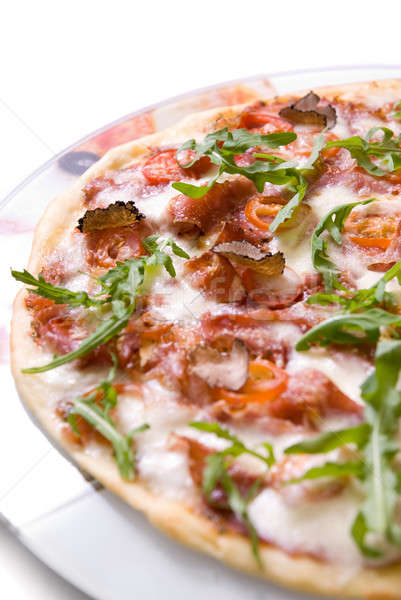 Stockfoto: Italiaans · pizza · tomaten · textuur · achtergrond · Rood