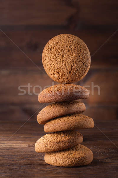 oat cookies on wooden table Stock photo © artjazz