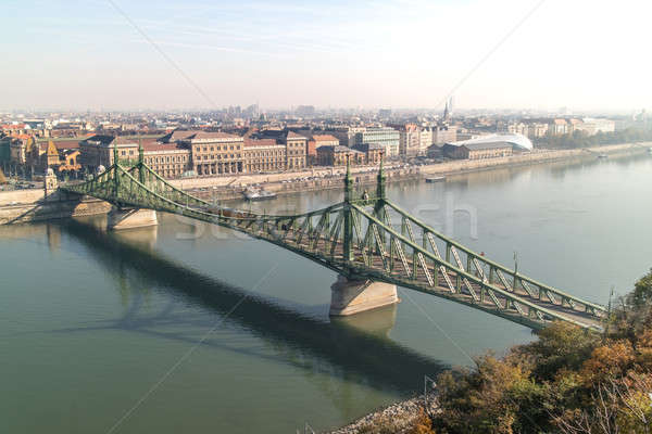 Liberty Bridge Budapest. Side view. Stock photo © artjazz