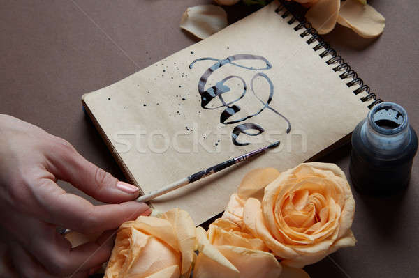 Diary or notebook with word love Stock photo © artjazz