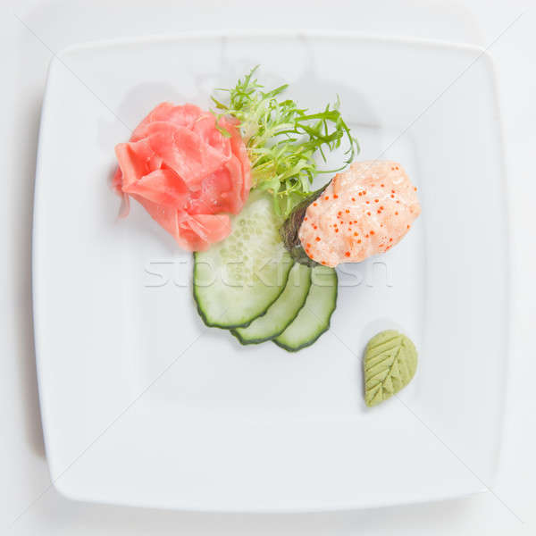 Sushi piatto isolato bianco alimentare pesce Foto d'archivio © artjazz