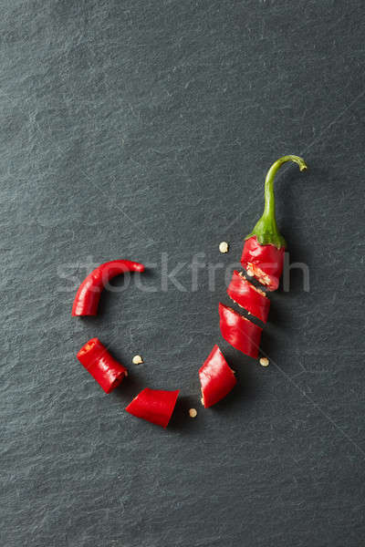 Fresh chopped red chili Stock photo © artjazz