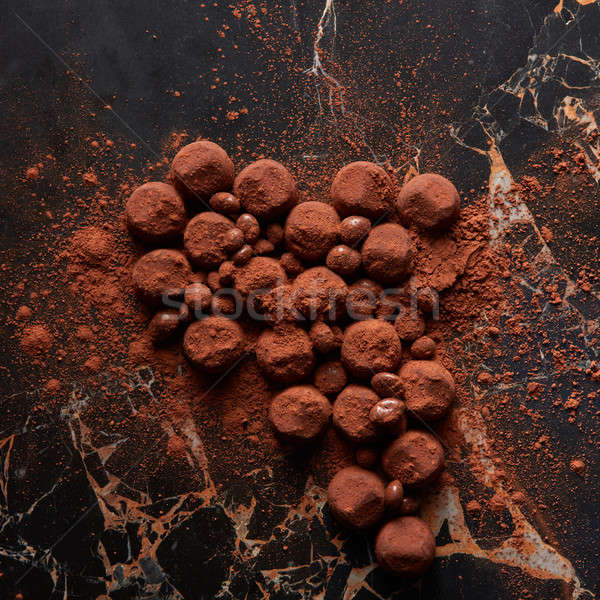 Foto stock: Caseiro · chocolate · escuro · mármore · topo · ver