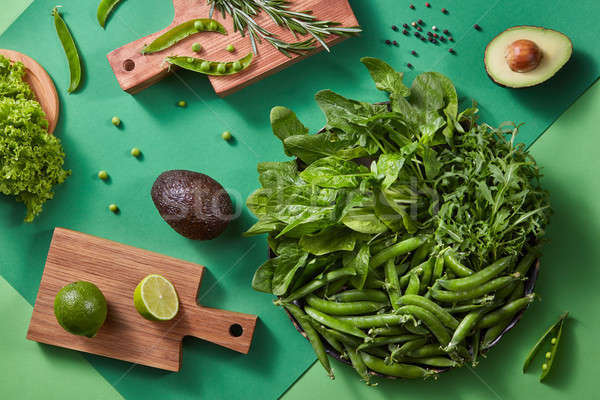 Foto stock: Hortalizas · ensalada · lechuga · romero · aguacate