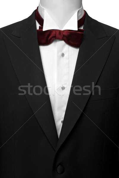 black suite with white shirt and red butterfly Stock photo © artjazz