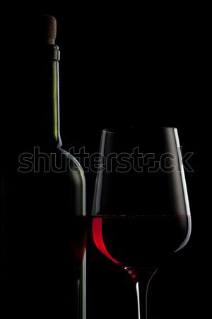 Red lipstick on black background Stock photo © artjazz