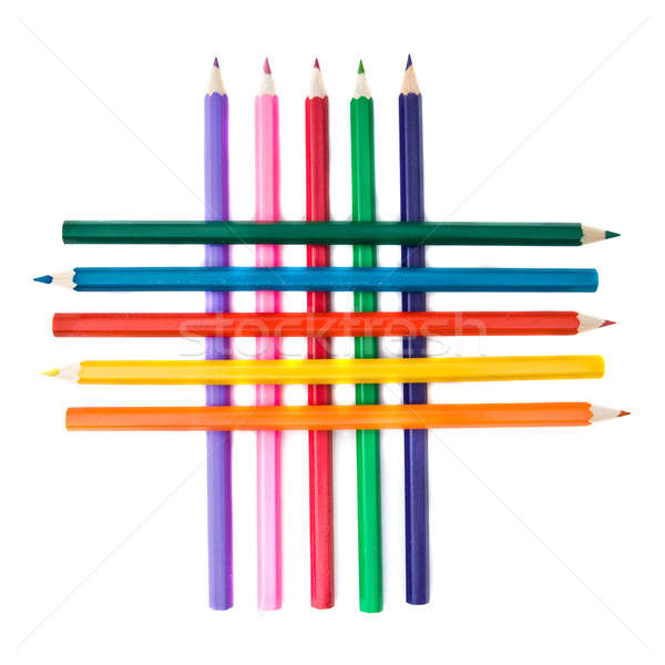 grate from color pencils isolated on white Stock photo © artjazz