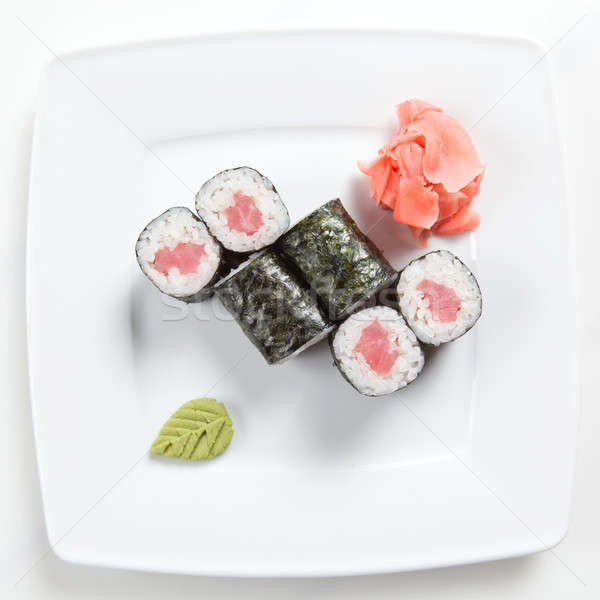 Maki sushi prato isolado branco comida Foto stock © artjazz