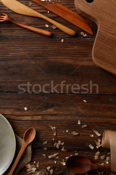 wooden kitchen utensils Stock photo © artjazz