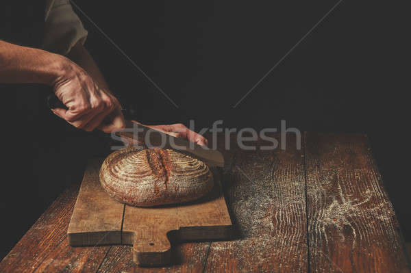 Stockfoto: Man · smakelijk · vers · brood · handen