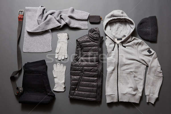 Stylish men's warm clothing and accessories. Stock photo © artjazz