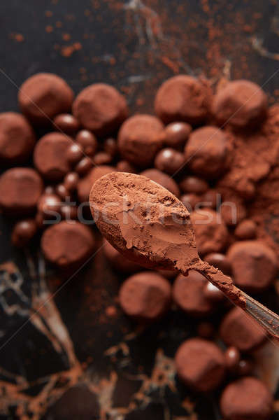 Assorted chocolate truffles Stock photo © artjazz