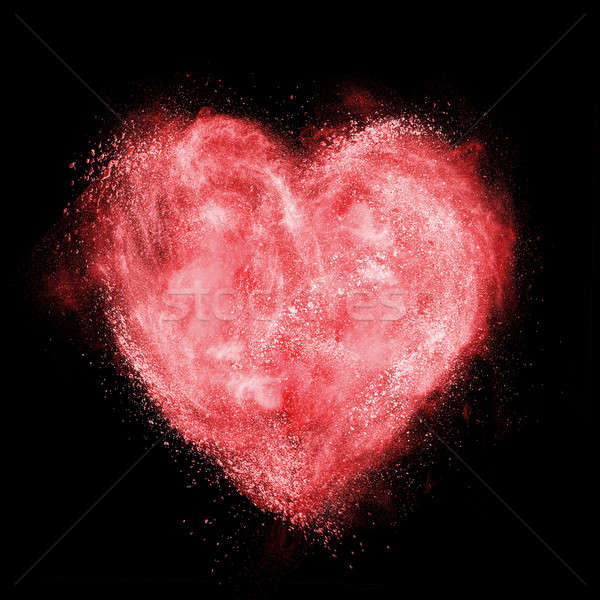 heart made of white powder explosion isolated Stock photo © artjazz